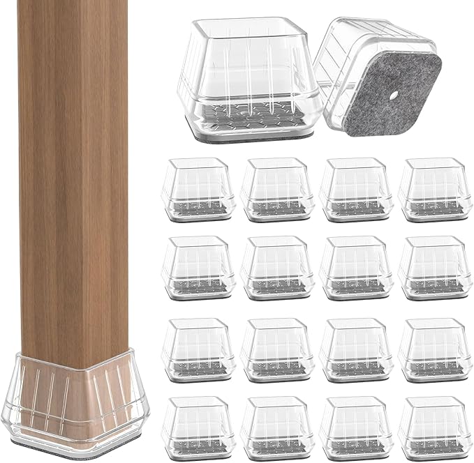 24PCS Square Chair Leg Floor Protectors by Violibar