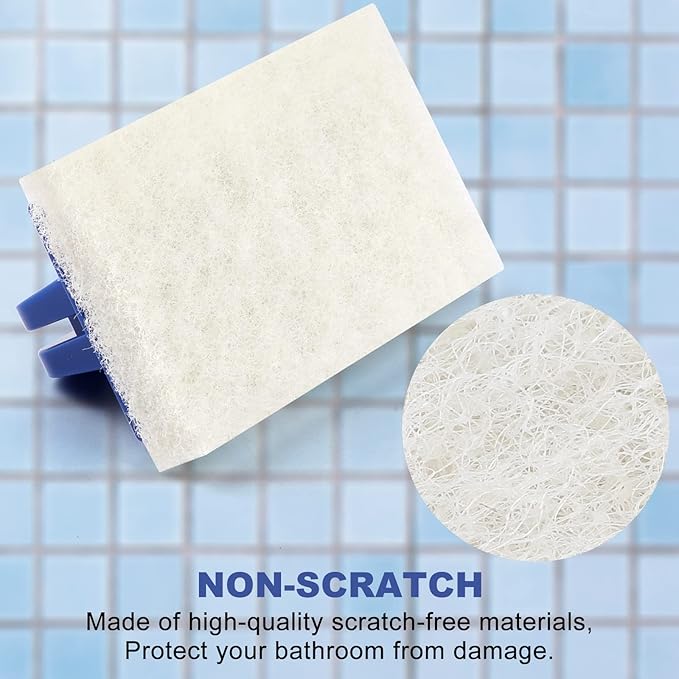Handled Bath Scrubber, Bathroom Scouring Pad, Heavy Duty Cleaning Sponge Scrub - Image 3
