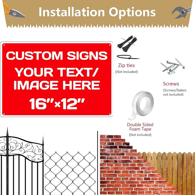 Custom Signs, Aluminum Weatherproof Metal Sign Multiple Sizes Custom - Image 5