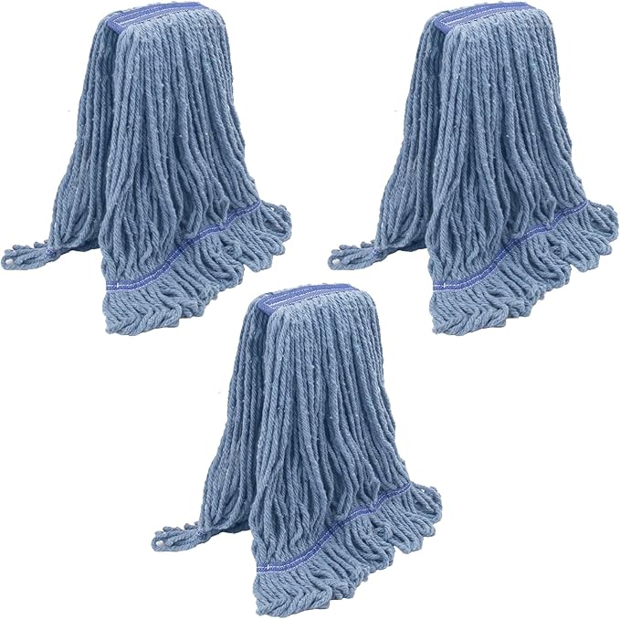 KeFanta 3 Pack Heavy Duty Commercial Mop Head Replacement, Wet Industrial by KeFanta