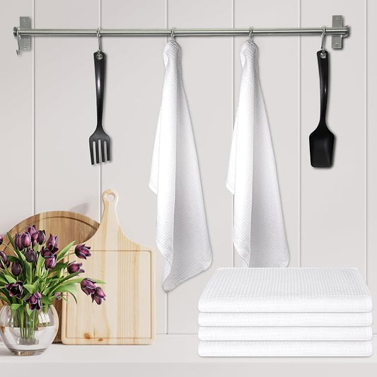 Kitchen Towels Set of 6 Soft Premium Cotton Highly Absorbent Dish Towels 18x28 - Image 2