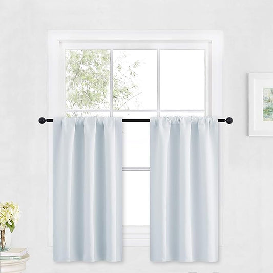 RYB HOME Half Window Curtains for Kids Nursery, Privacy Room Darkening Curtain by RYBHOME