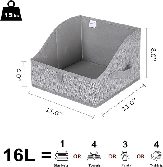 WUIKE 3 Pack Large Closet Storage Bins, Fabric Trapezoid Storage Baskets - Image 2