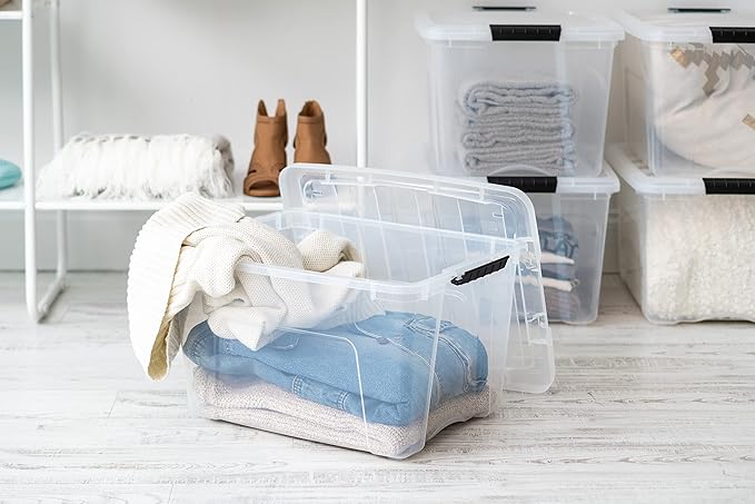 IRIS USA 40 Qt Stackable Plastic Storage Bins - Image 5