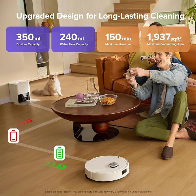 roborock Q10 S5+ Robot Vacuum and Mop, 000Pa Suction, Upgraded from Q8 max+ - Image 9