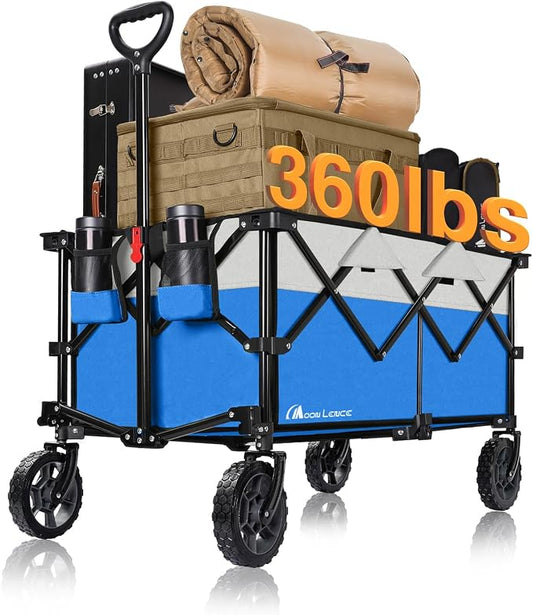 Moon Lence Collapsible Folding Wagon Cart Heavy Duty Folding Garden Portable by MoonLence