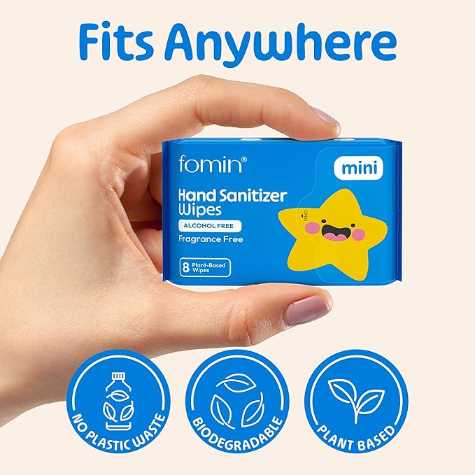 Fomin Mini Hand Sanitizer Wipes 16 Pack - Image 5