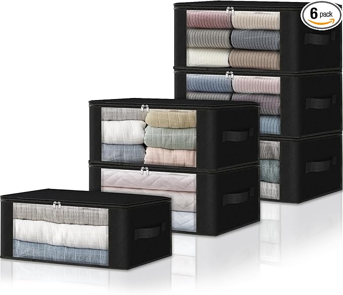 HomeHacks 6-Pack Clothes Organizer Storage Bags Foldable Storage Box by HomeHacks