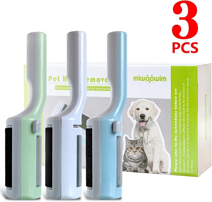 3 Packs Pet Hair Remover Roller Lint Brush and Reusable Lint Roller Dog & Cat - Image 3