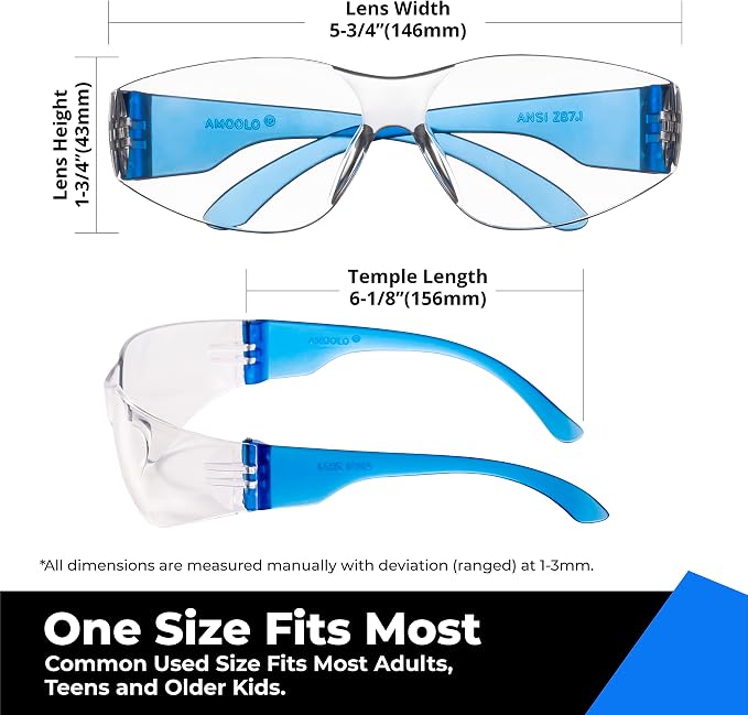 amoolo Safety Glasses for Men Bulk of 24, Protective Eyewear for Men Women - Image 4