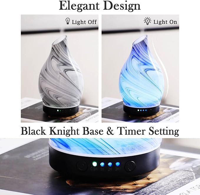 Porseme 150ml Essential Oil Diffuser Glass Color Changing Aroma Air Diffusers - Image 4