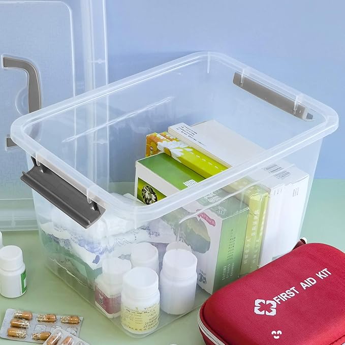 Bringer 6-Pack Clear Plastic Latching Storage Box, Plastic Box, 10 L - Image 4