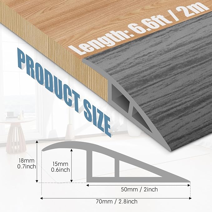 Floor Transition Strip Door Threshold 79" Floor Transition Reducer Trim on The - Image 2