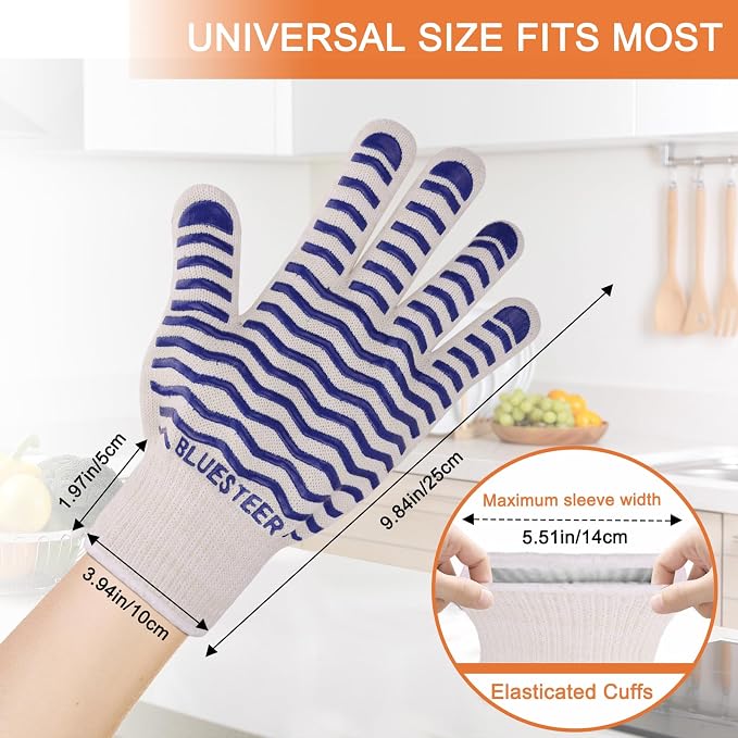 Oven Gloves 932°F Heat Resistant Oven Mitts - Image 4