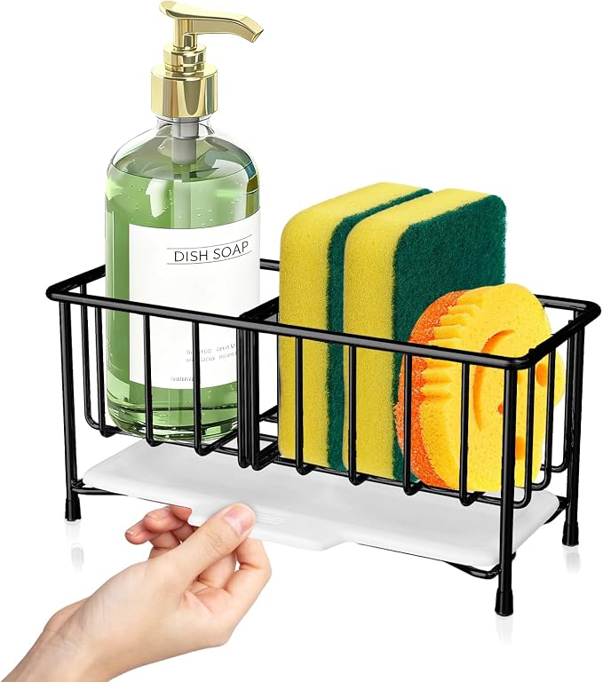 Kavciva Sink Caddy Sponge Holder, 304 Stainless Steel Dish Brush Holder by KVACIVA