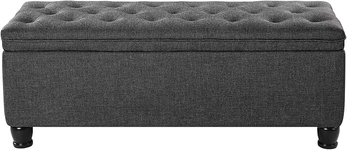 SONGMICS Storage Ottoman, Storage Bench, Tufted Entryway Bedroom Bench - Image 9