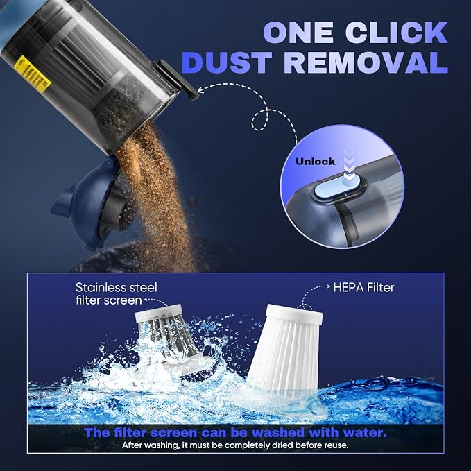 Saker Car Vacuum Portable Cordless 20000Pa Suction Power 4 in 1 Handheld Vacuum - Image 7