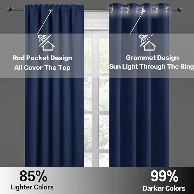 RYB HOME Blackout Curtains Pair - Image 5