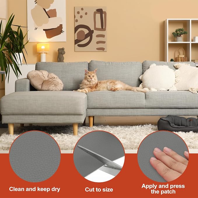 PATIKIL Leather Patches Tape for Furniture, 3.2 x 61 Inch Self Adhesive Vinyl - Image 3