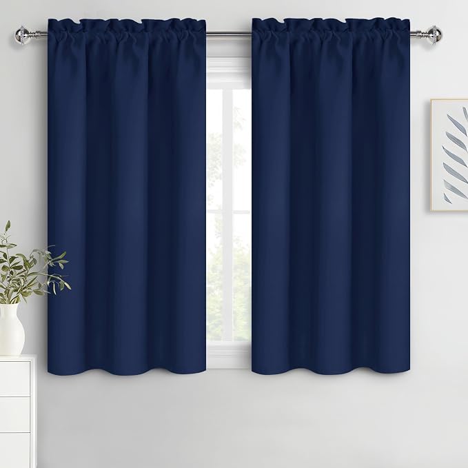 DWCN Kitchen Curtains for Small Windows 45 inch Long 2 Panels Set, Rod Pocket by DWCN