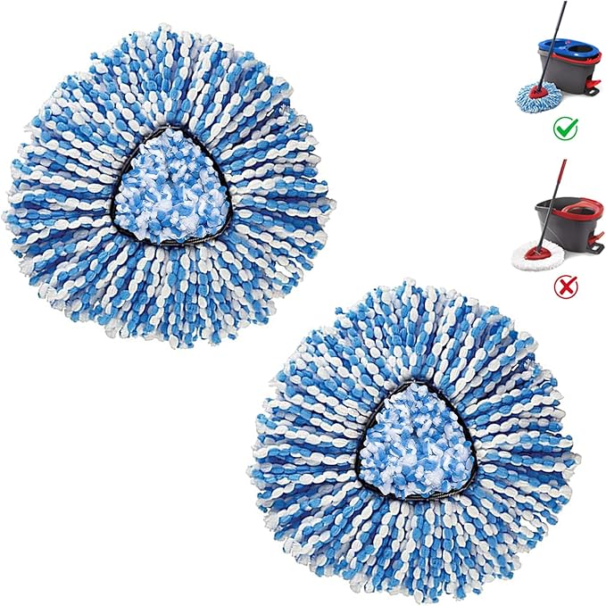 BonusLife 2-Pack Mop Head for O-Ceda RinseClean Spin Mop Refill 2-Tank System by BonusLifeInc