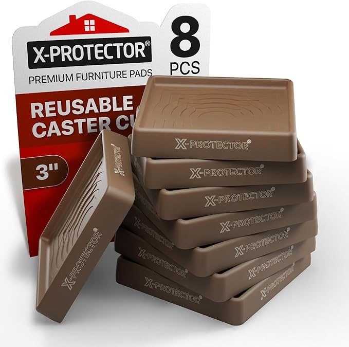 Furniture Cups X-PROTECTOR – 3" Caster Cups 8 PCS – Premium Furniture Coasters by X-Protector