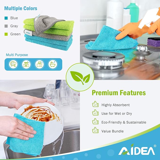 AIDEA Microfiber Cleaning Cloth-24PK, Soft Microfiber Towels - Image 6