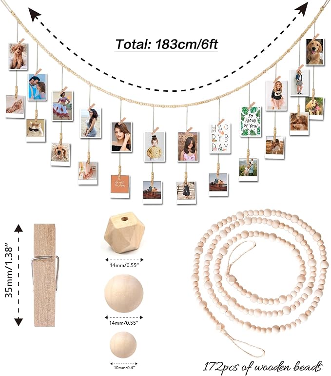6 Feet Wooden Beads Garland - Image 3