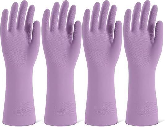 Rubber Cleaning Gloves for Dishwashing, 4 Pairs Reusable Kitchen Gloves for by Unknown