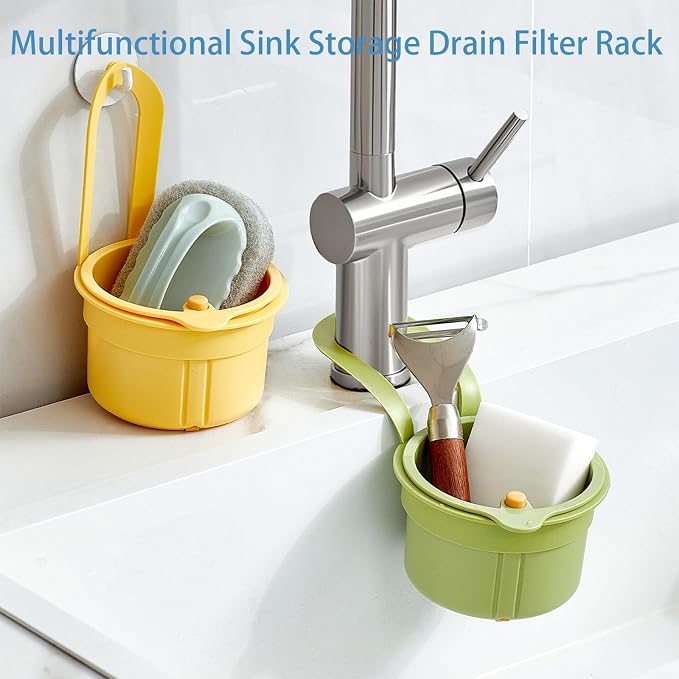 Faucet Hanging Strainer Kitchen Sink Food Waste Catcher Drain Basket, Plastic - Image 9