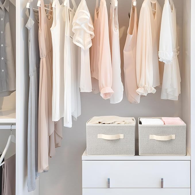 Storage Baskets, 11-Inch Woven Fabric Bins, Storage Cubes - Image 6