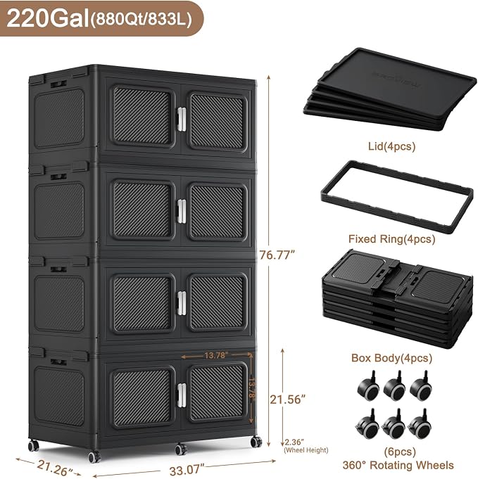 BROVIEW 880 Qt Stackable Storage Bin