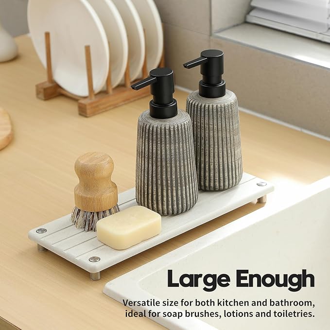Instant Dry Sink Caddy Kitchen Sink Organizer, Quick Drying Stone Tray - Image 3