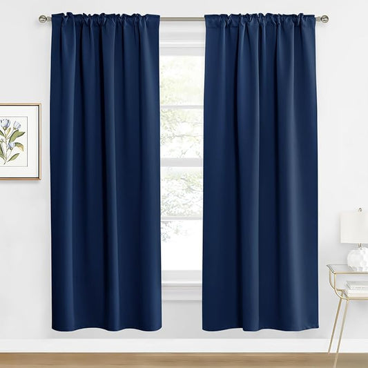 RYB HOME Blackout Curtains for Living Room, Back Tab & Rod Pocket Top by RYBHOME