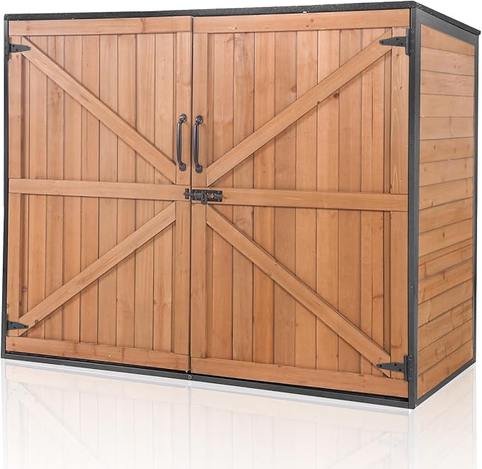 Aivituvin Outdoor Storage Cabinet Trash Can Storage Shed Upgraded by Aivituvin