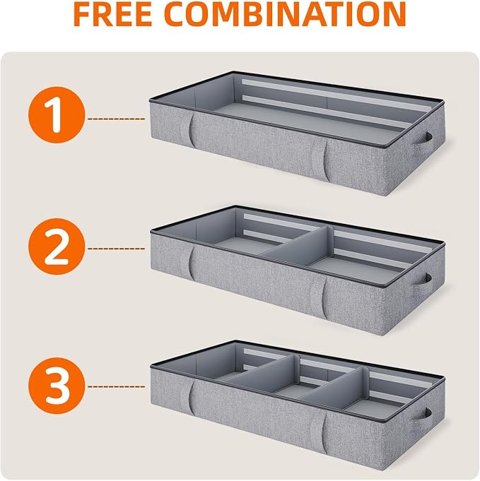 Vailando Under Bed Storage, 2 Pack Under Bed Storage Containers - Image 4