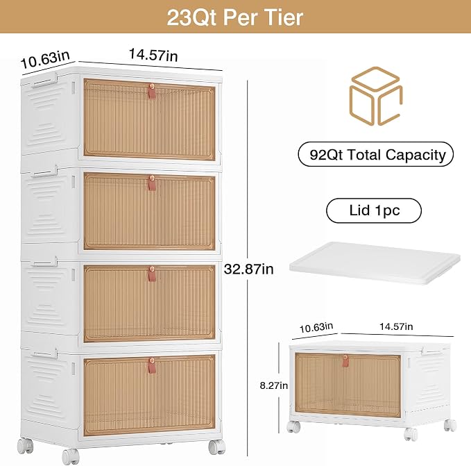 VECELO 4 Tier Storage Bins - Image 2