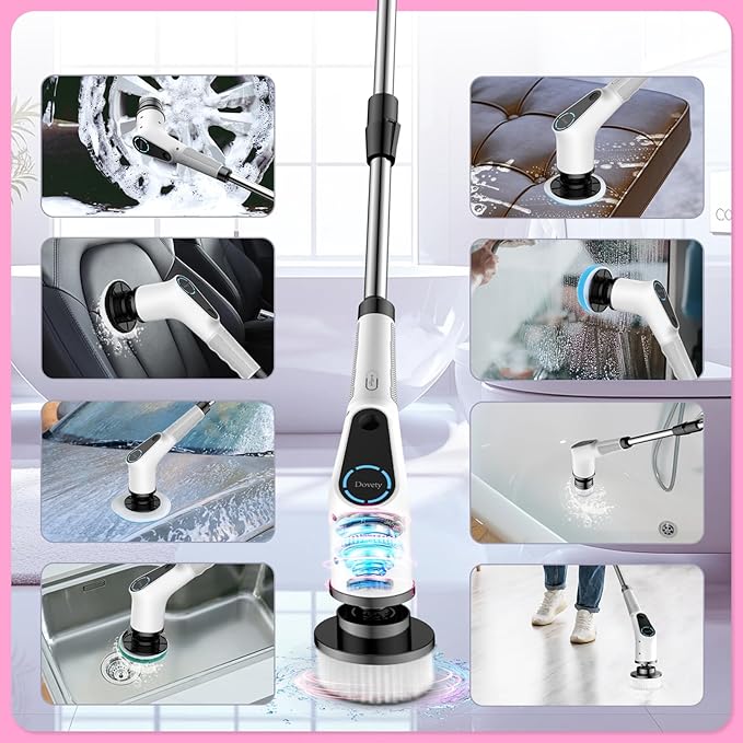 Dovety Electric Spin Scrubber, Cordless Cleaning Brush, Shower Scrubber - Image 6