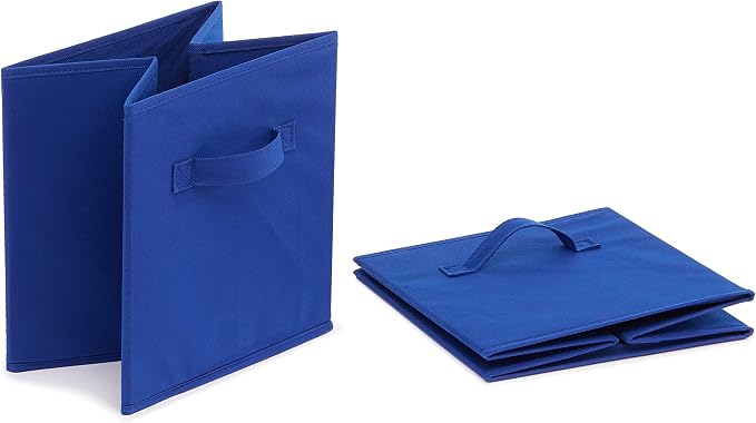 Amazon Basics Cube Organizer Storage Bins Handles, Collapsible Fabric, - Image 7