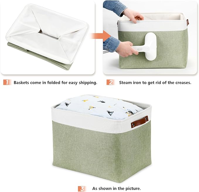 DULLEMELO 16 inch Fabric Storage Basket, Decorative Storage Boxes - Image 5