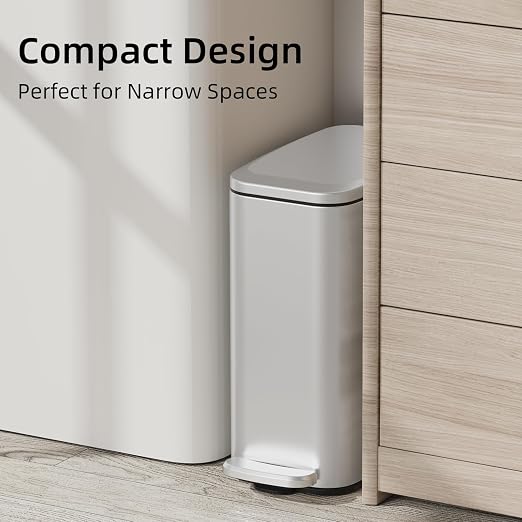 KUK Slim Bathroom Trash Can - Image 3