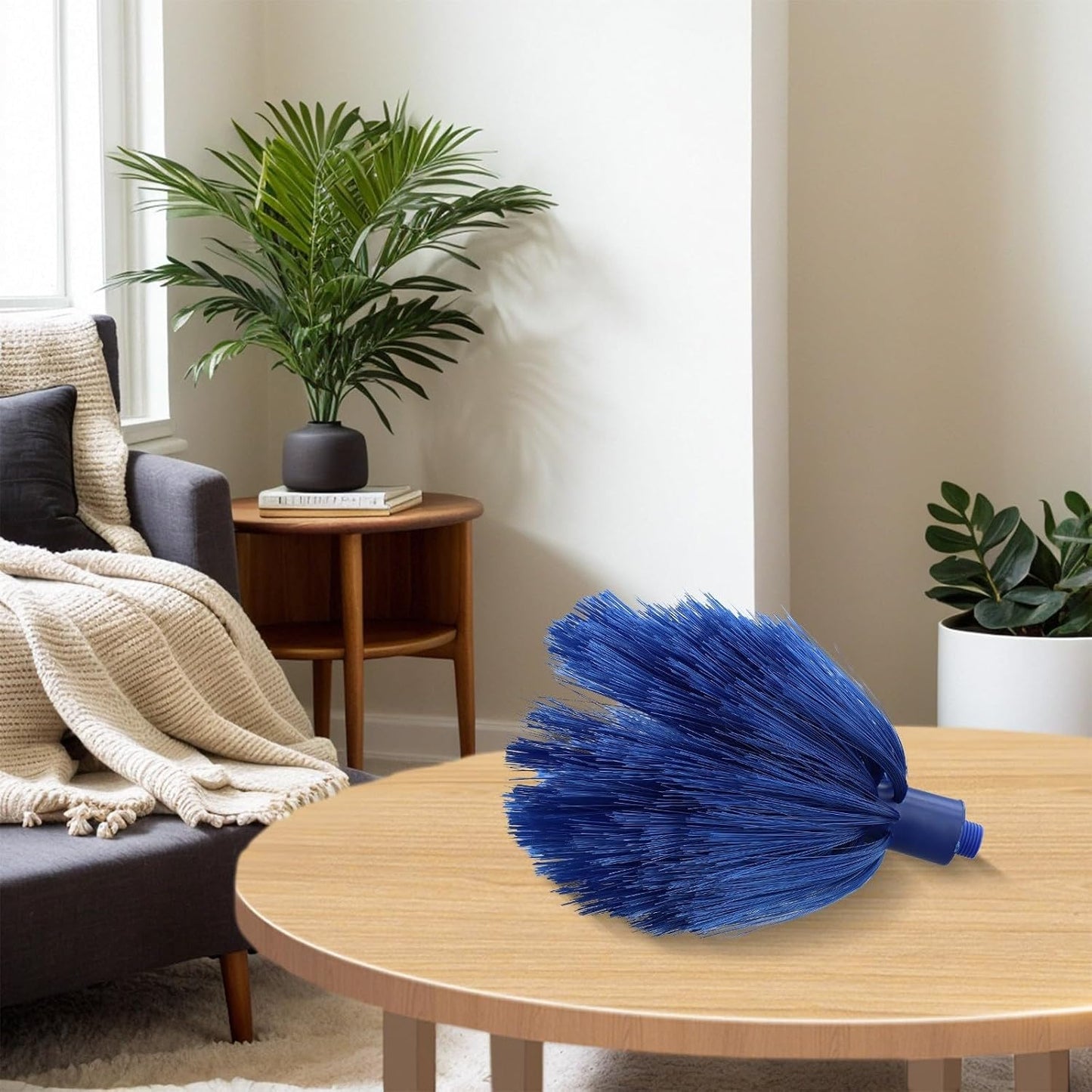 2 Pcs Extendable Feather Duster with Stainless Steel Pole, Microfiber Cleaning Brush for Ceiling Fans Blinds Cars and High Corners, 15.7 Inch(7a)