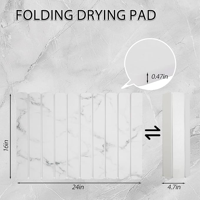 Stone Drying Mat for Kitchen Counter 24"×16", Large Dish Drying Mat - Image 6