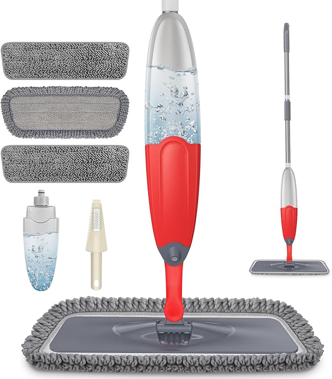 HOMTOYOU Dust Mop for Hardwood Floors: Microfiber Spray Mop for Cleaning by HOMTOYOU