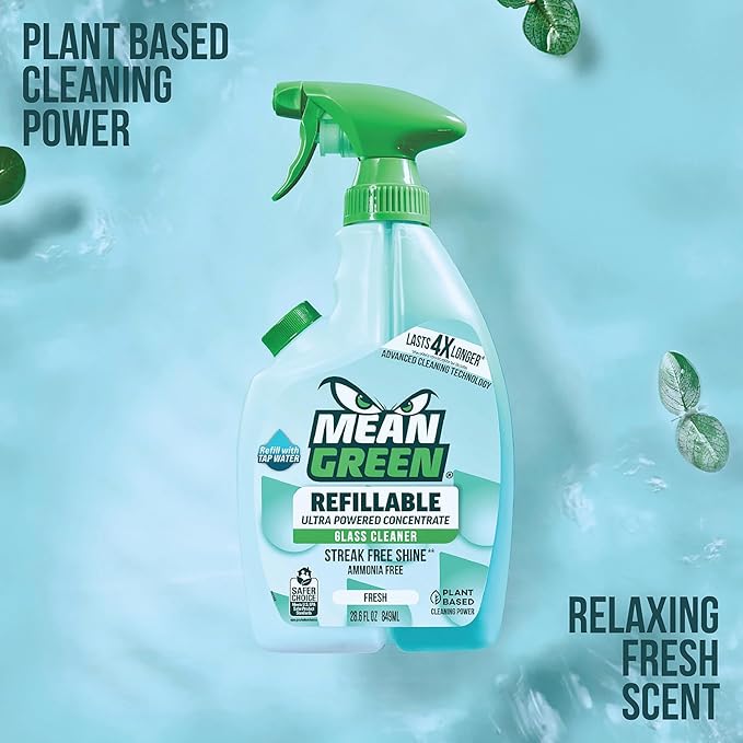 Mean Green Refillable Ultra Powered CONCENTRATE Glass Cleaner, 14.3 Ounce 2-Pack - Image 6