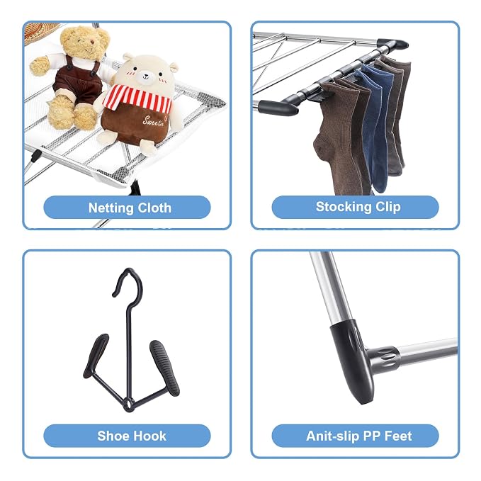 APEXCHASER Clothes Drying Rack, Foldable 2-Level Drying Racks - Image 4