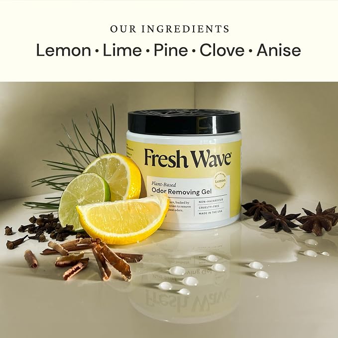 Fresh Wave Lemon Odor Removing Gel, 15 oz., Natural Plant-Based Odor Eliminator - Image 2