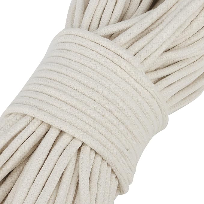 SOUJAP 328 Feet Cotton Clothesline Rope, 1/4 Inch White Cotton Clothesline Rope - Image 6