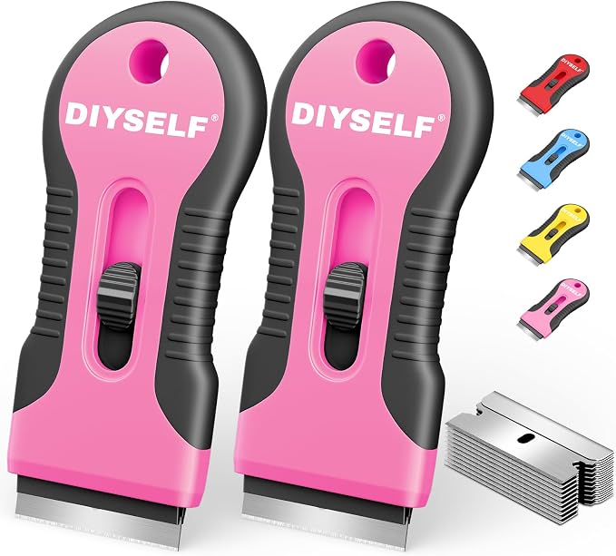 DIYSELF 2 Pack Razor Blade Scraper, Enhanced Razor Scraper, Razor Blade Scraper by DIYSELF