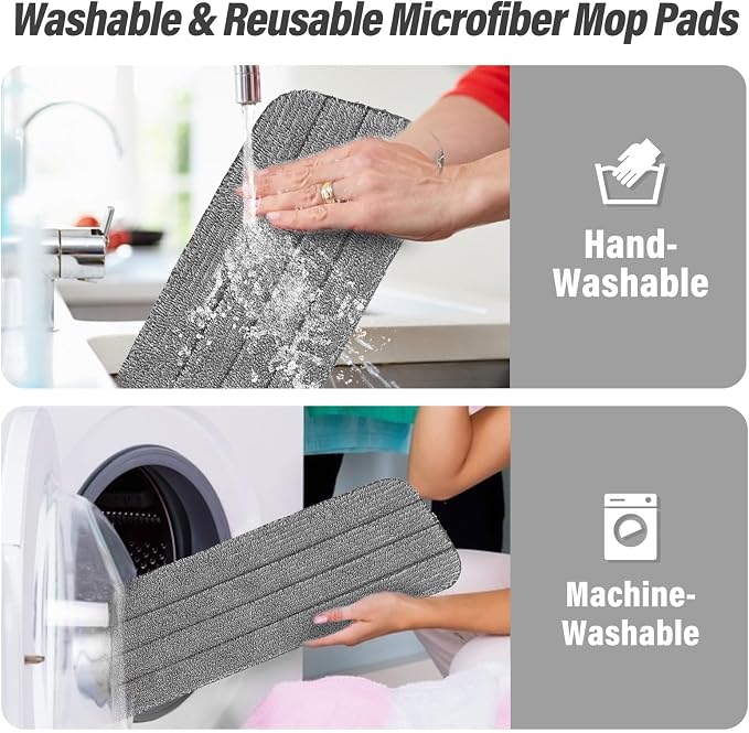 16.5 inch Mop Pads Refills, 3 Pack Microfiber Reusable Replacement Mop Pads - Image 6